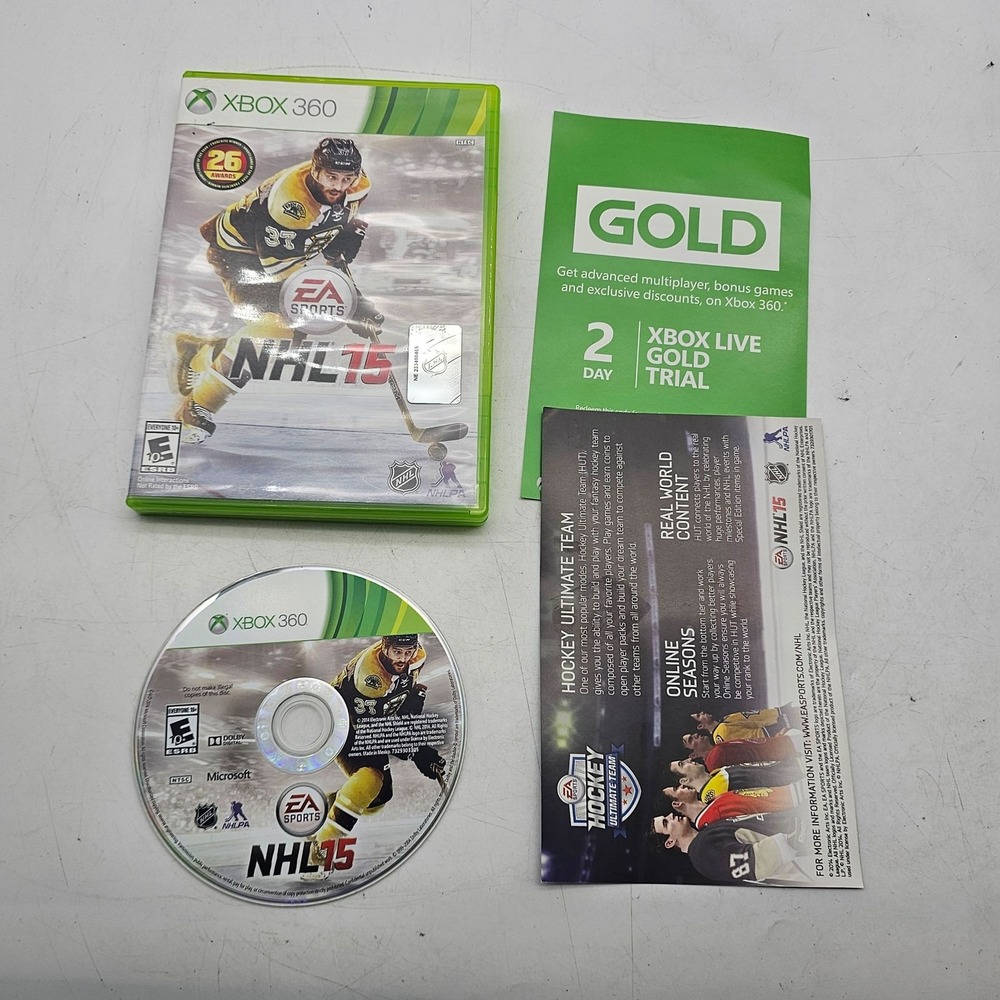 NHL 15 Microsoft Xbox 360 Complete Game Case Inserts EA Sports Hockey E10+
